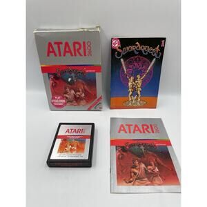 Swordquest: EarthWorld (Atari 2600, 1982) Cartridge, Comic, Manual, Box CIB